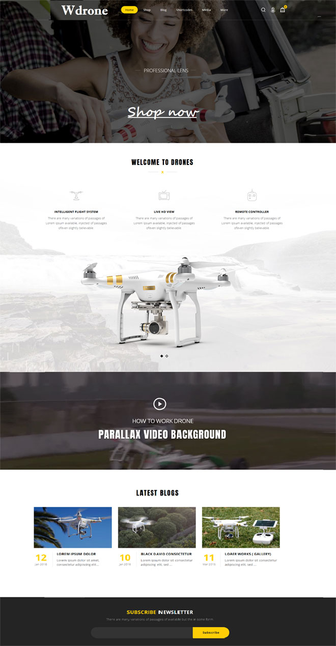Drone Custom E-commerce Website Design