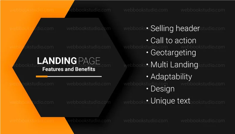 Landing page features and benefits
