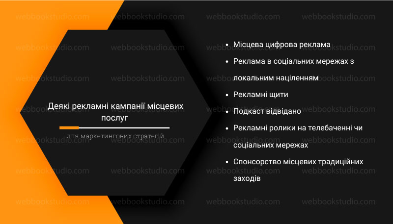 деякі рекламні кампанії місцевих послуг для маркетингових стратегій