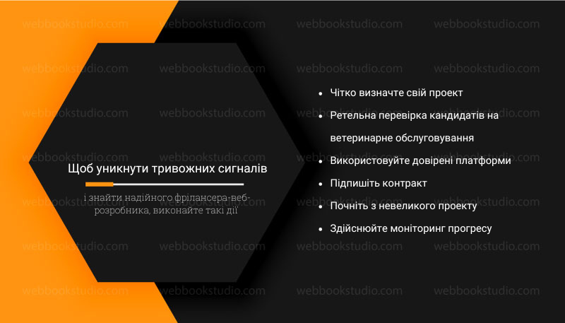 Щоб уникнути тривожних сигналів і знайти надійного фрілансера-веб-розробника, виконайте такі дії