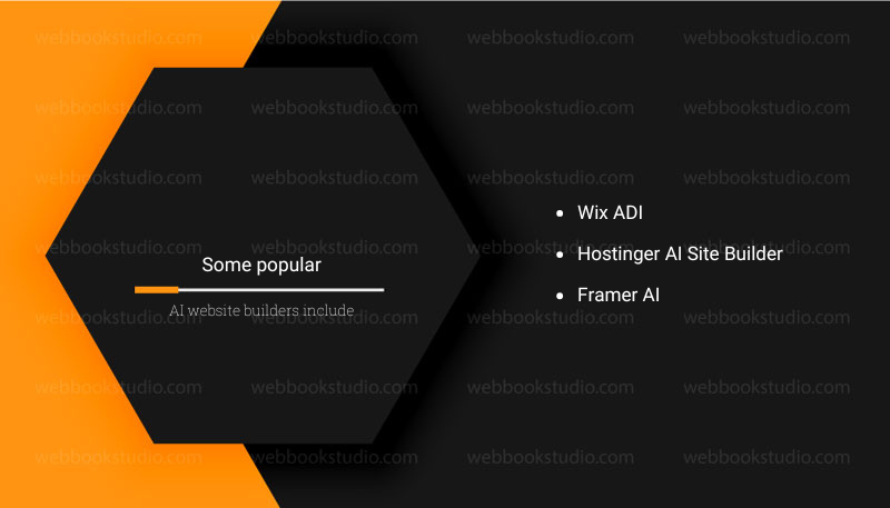 Some popular AI website builders include