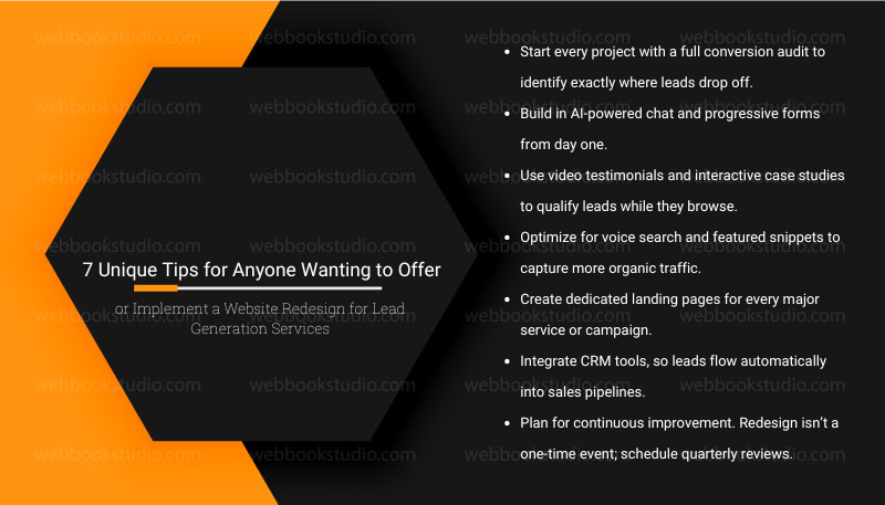 7 Unique Tips for Anyone Wanting to Offer or Implement a Website Redesign for Lead Generation Services