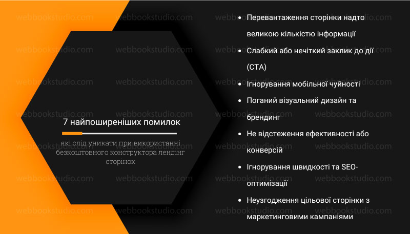 7 найпоширеніших помилок, які слід уникати при використанні безкоштовного конструктора лендінг сторінок
